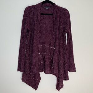 Covington | Petite Burgundy Waterfall Front Cardigan | LP